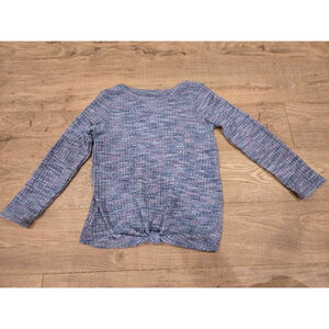 Cat & Jack Girls Long Sleeve Top Size XS (4-5) Blue Purple Marled Waffle Knit